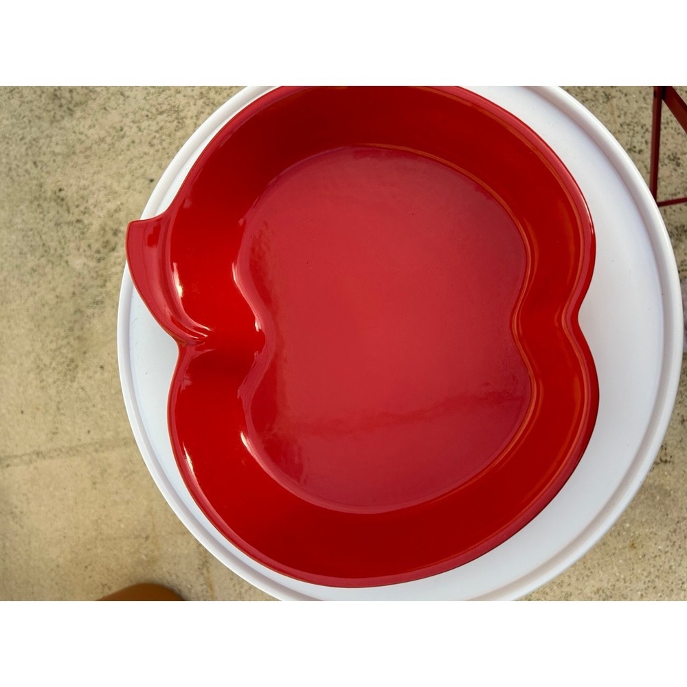 Cerutil Red Stoneware Apple Pie Bake Dish Large